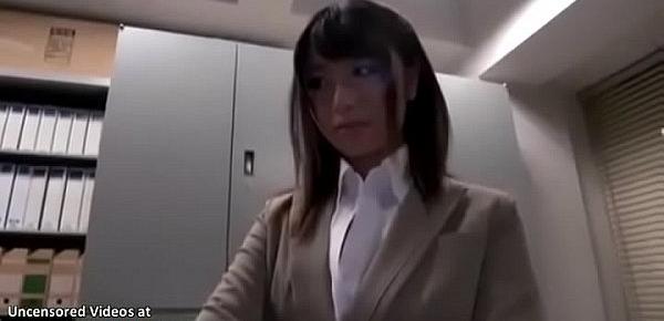  Japanese secretary in tights fucks new office guy